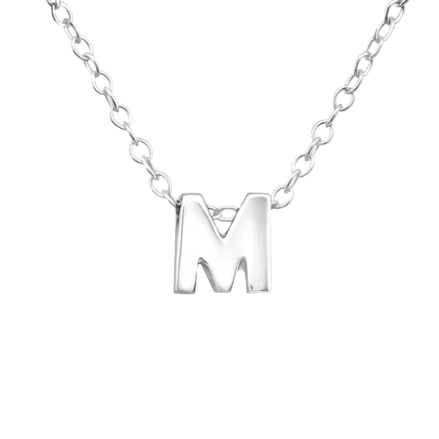 Initial M sterling silver necklace | April Child australia