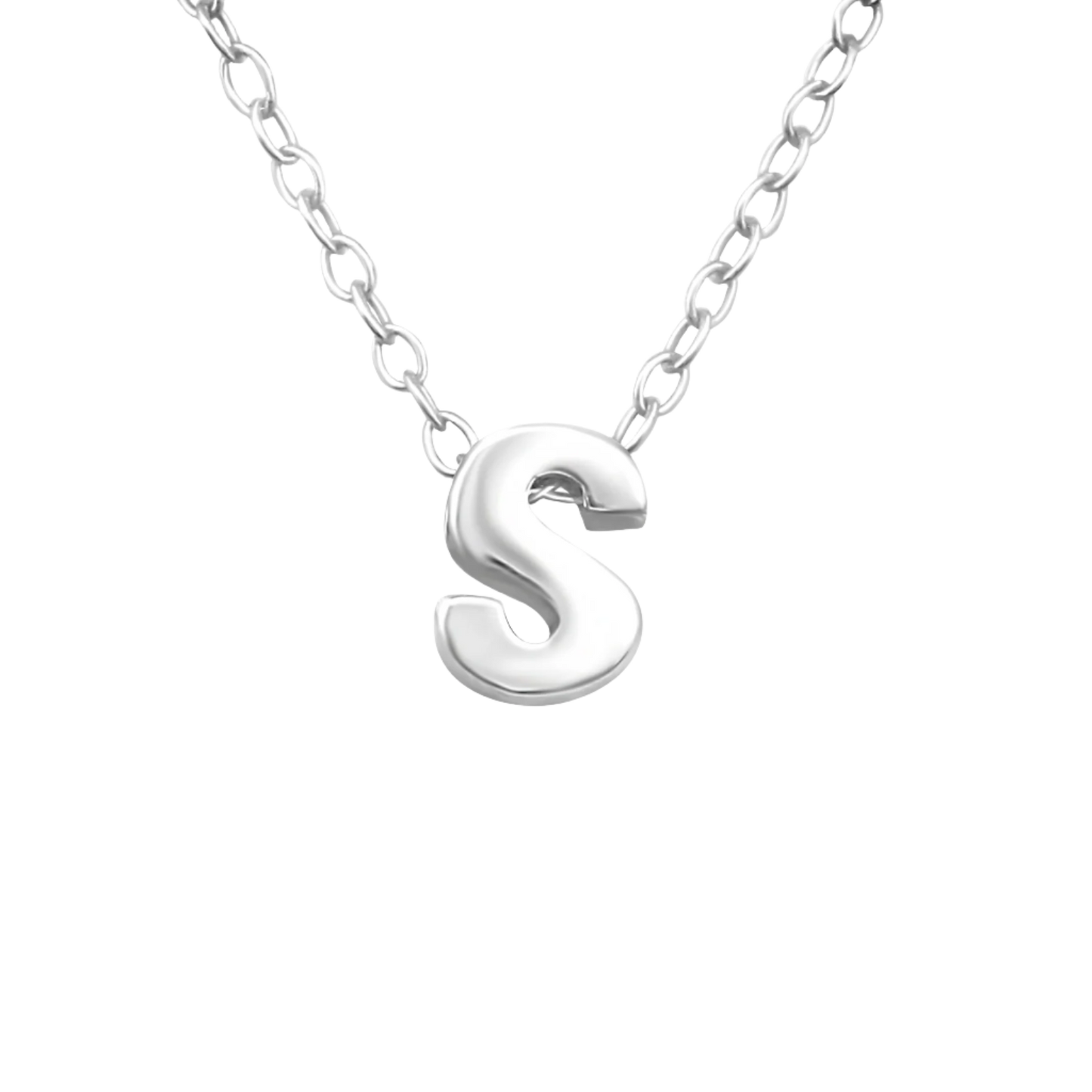 Initial S necklace made from sterling silver | april child australia