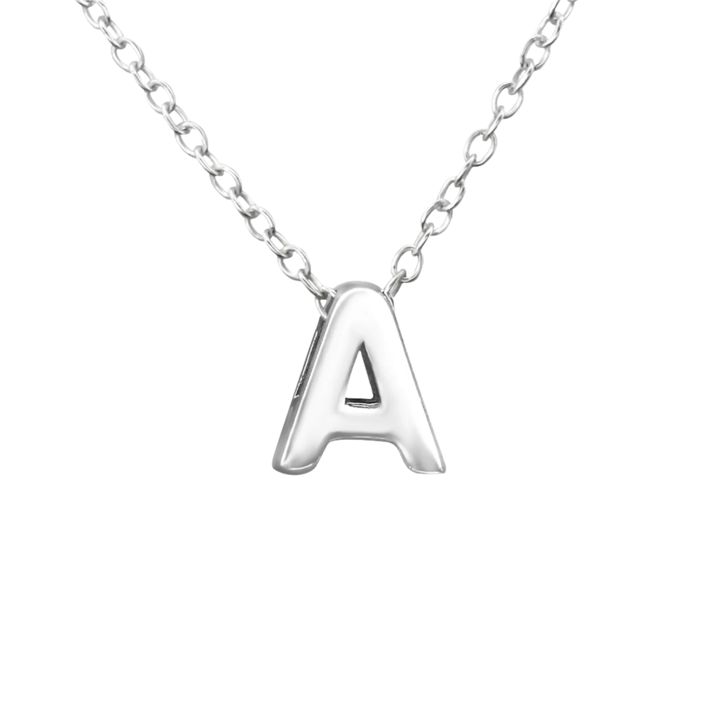 Name initial letter A necklace | Sterling silver | April child australia