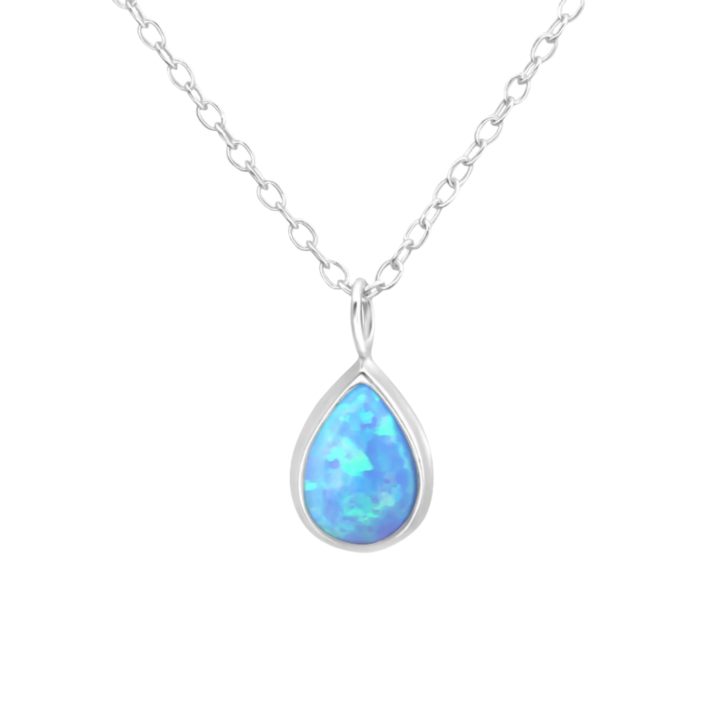 Azure opal necklace made from sterling silver | april child australia
