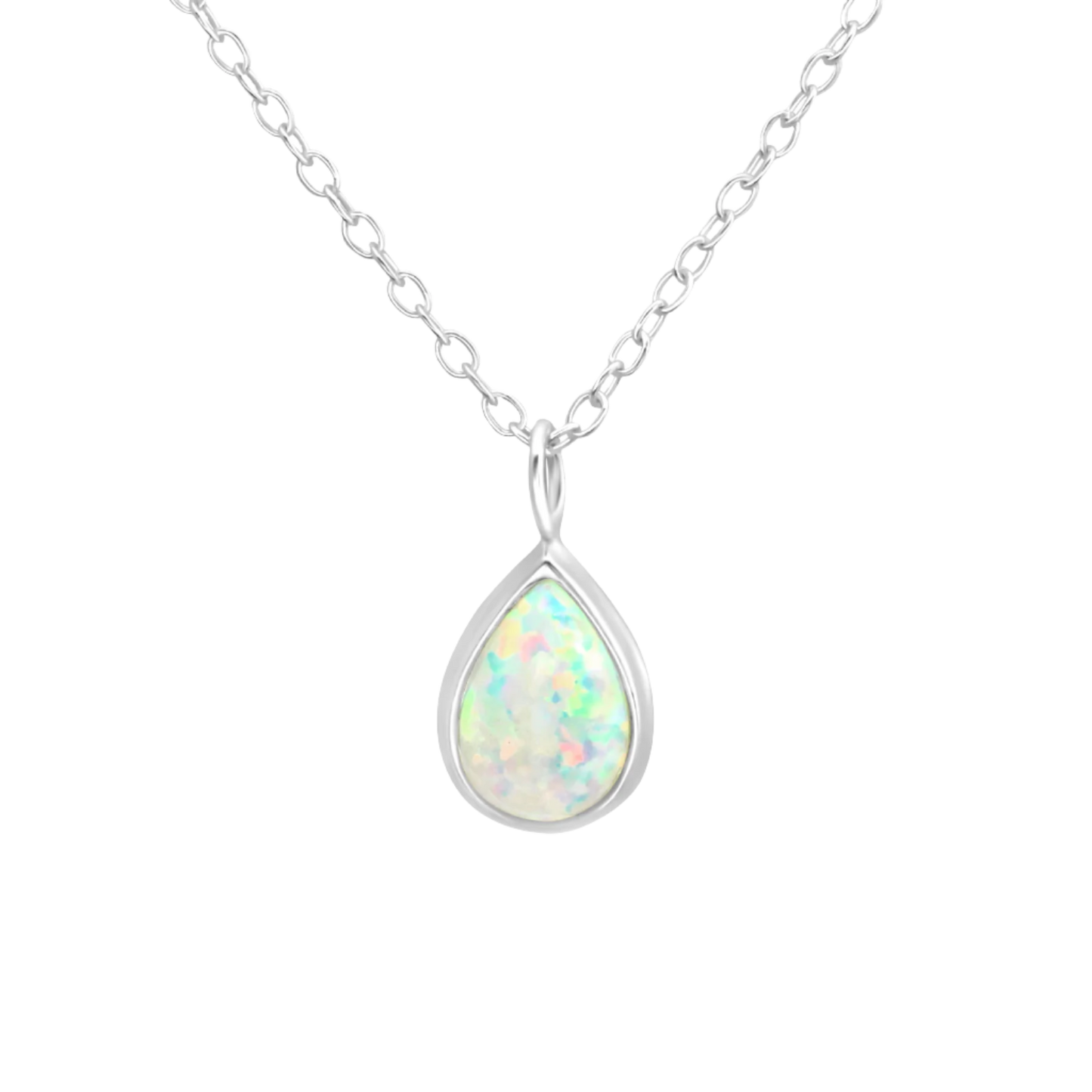Fire and snow opal necklace | sterling silver | april child australia