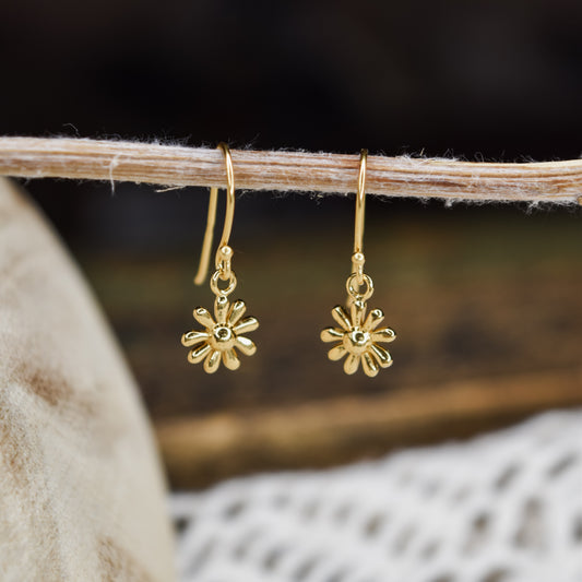 Gold daisy dangles