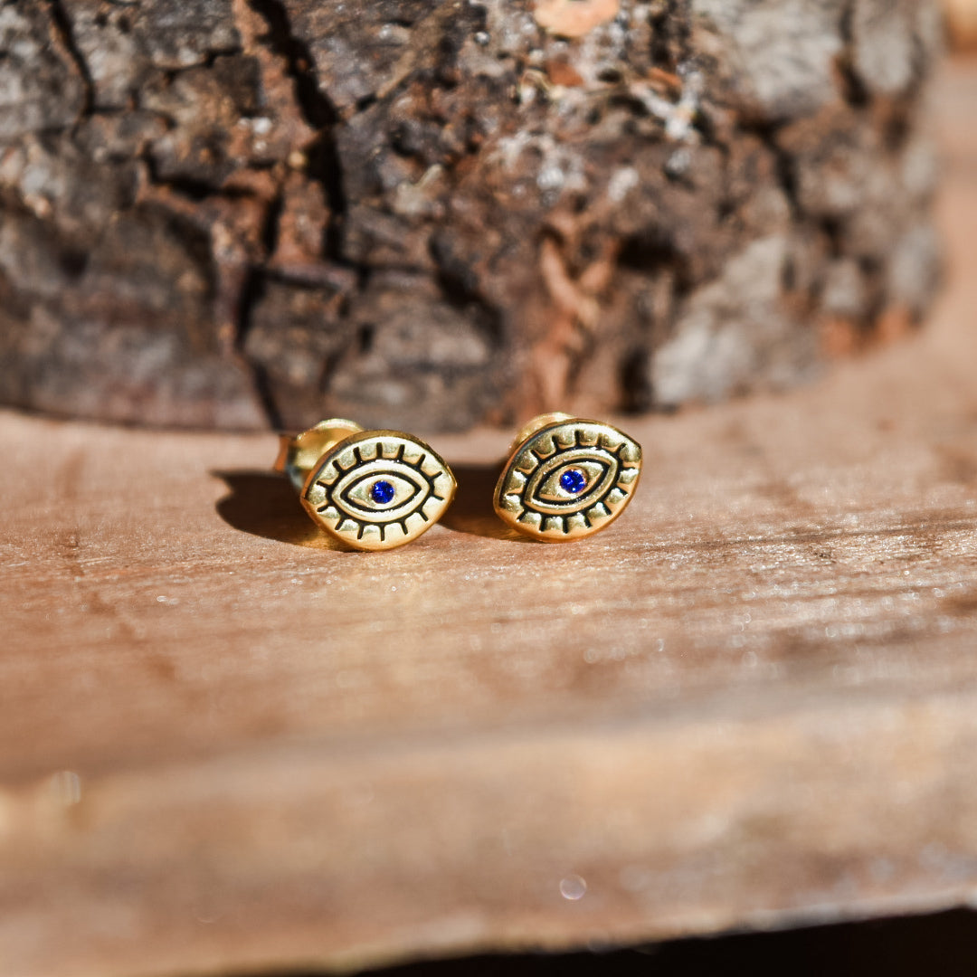 Gold Evil eyes studs