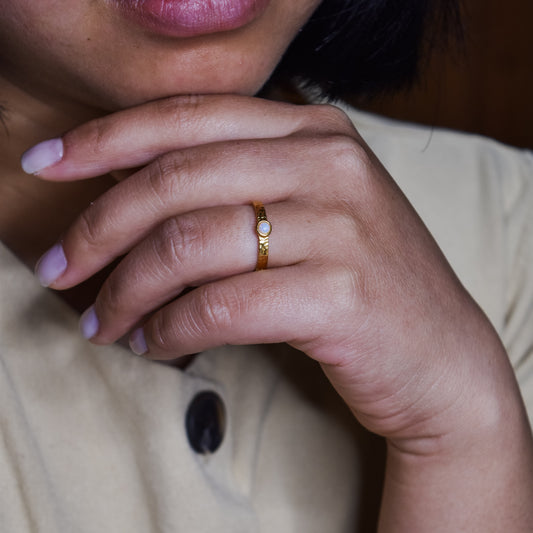 Gold Hammered ring