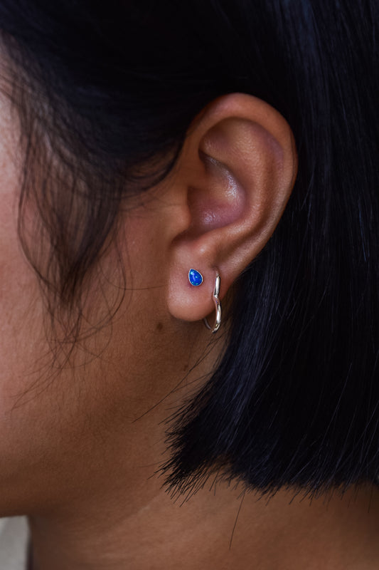 Pacific Blue teardrop studs