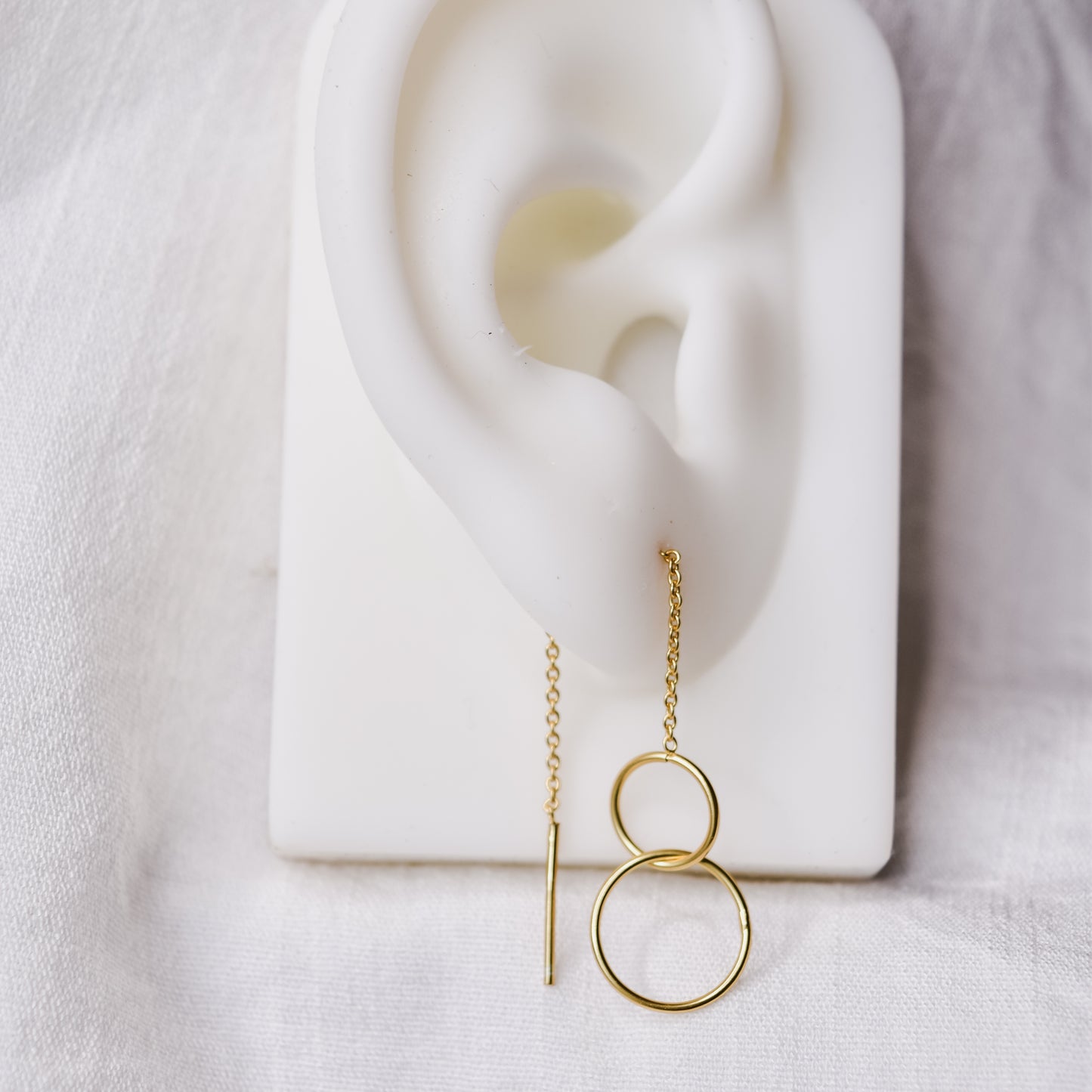 Gold Double hoop threaders