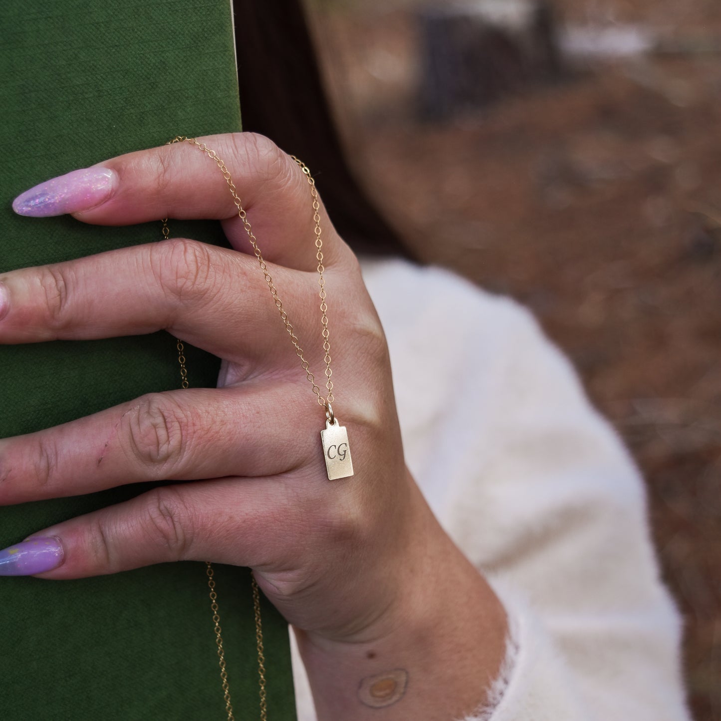 Initial necklace gold-filled material