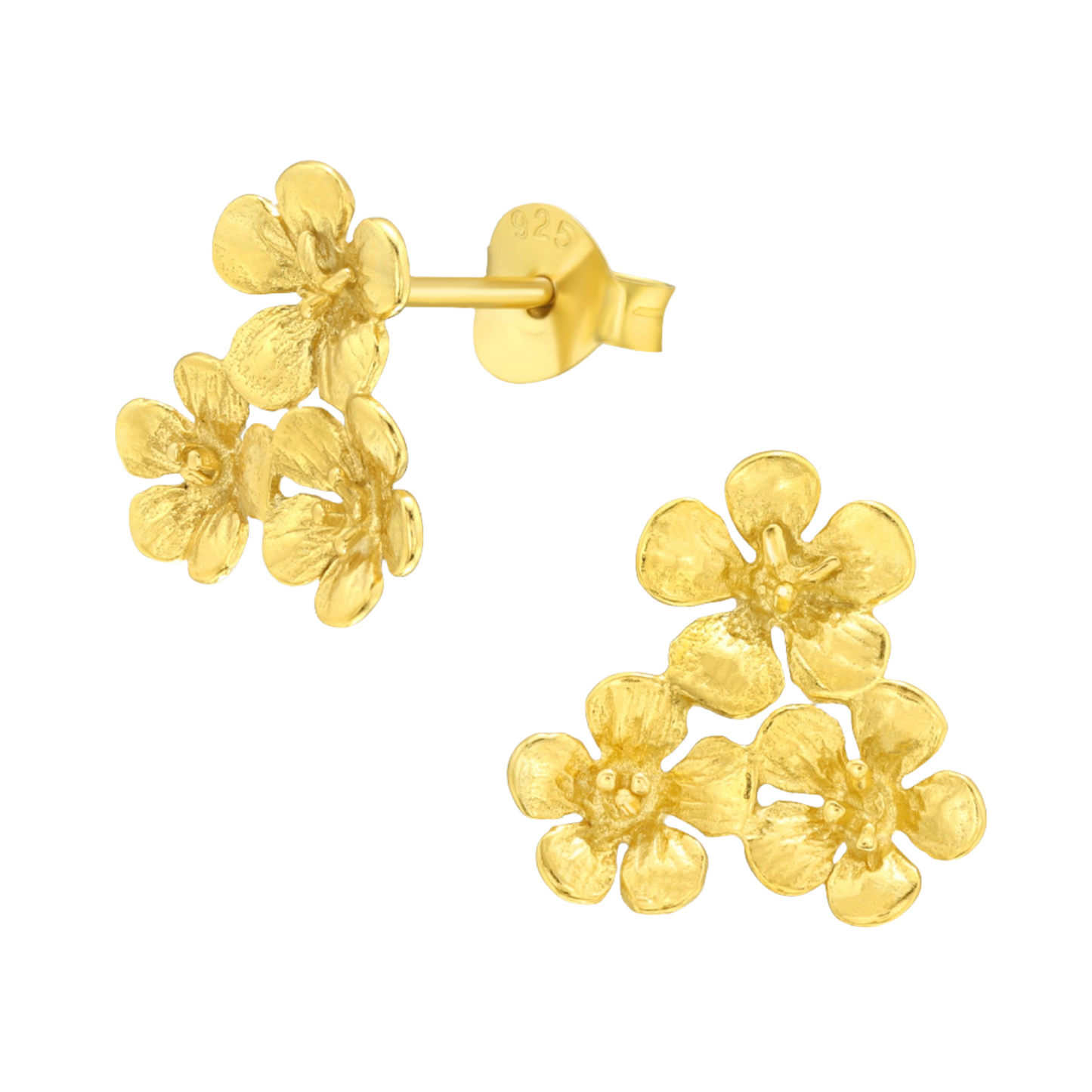 Triple Sakura studs