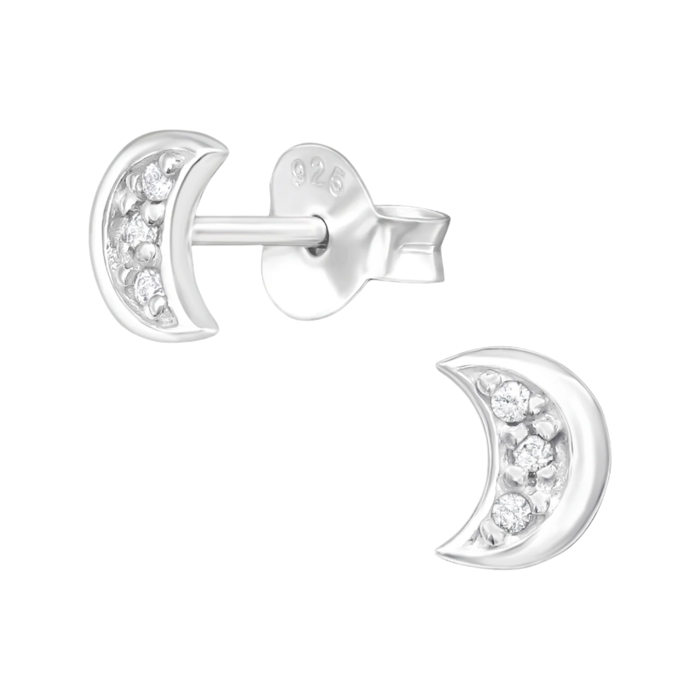 CZ crystal small studs made from sterling silver by April Child