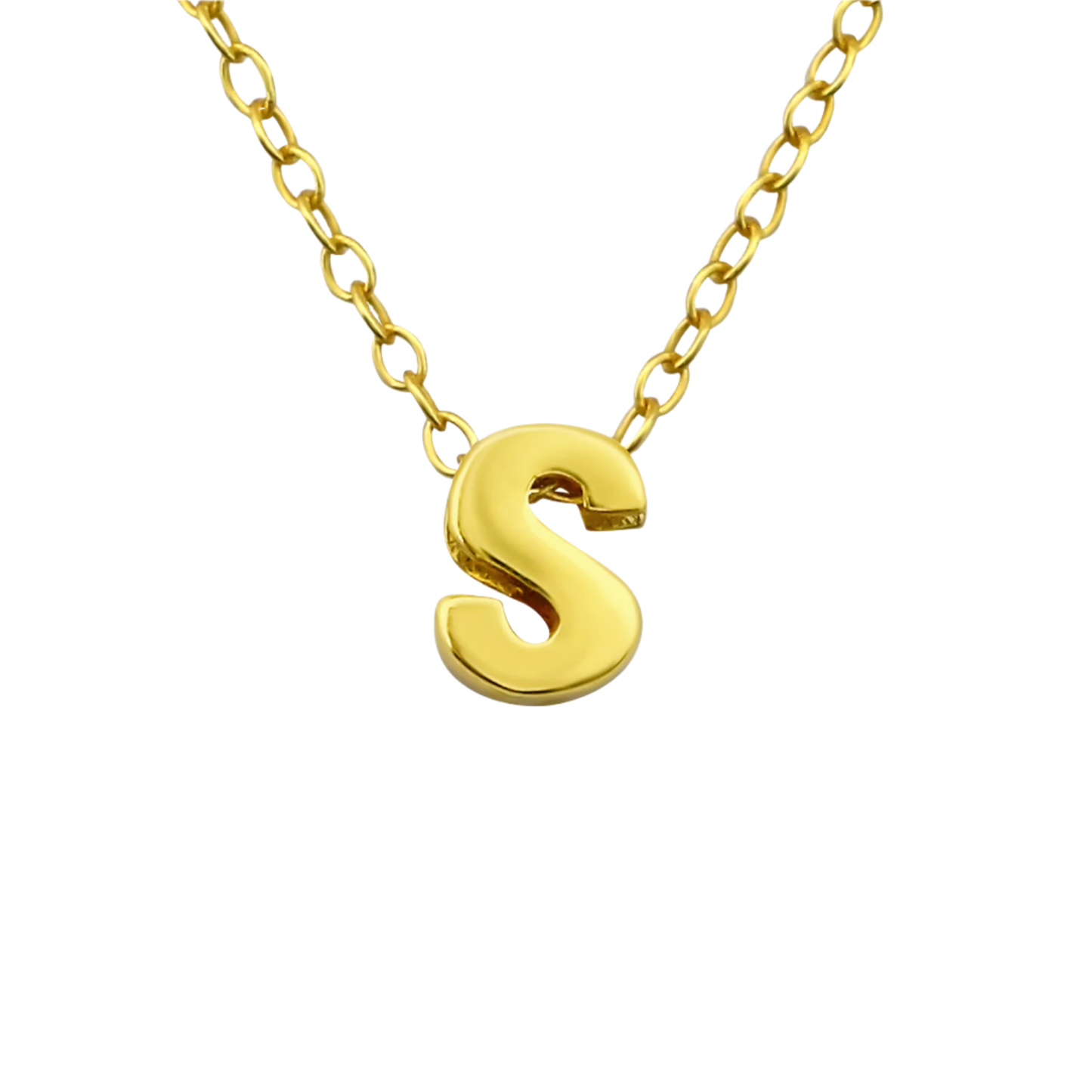 Gold S initial necklace