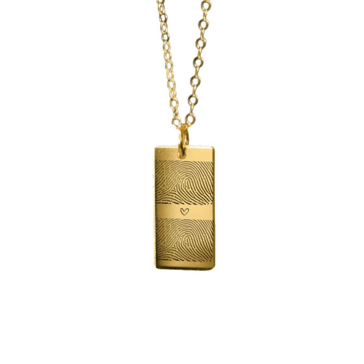 gold custom fingerprint necklace- duo fingerprint necklace for couples- keepsake jewellery- april child