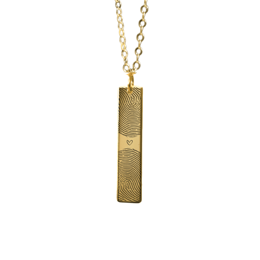 gold custom fingerprint necklace- duo fingerprint necklace for couples- keepsake jewellery- april child