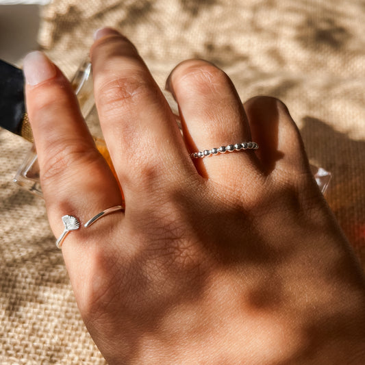 round small ball sterling silver ring- Middle Child Style ring