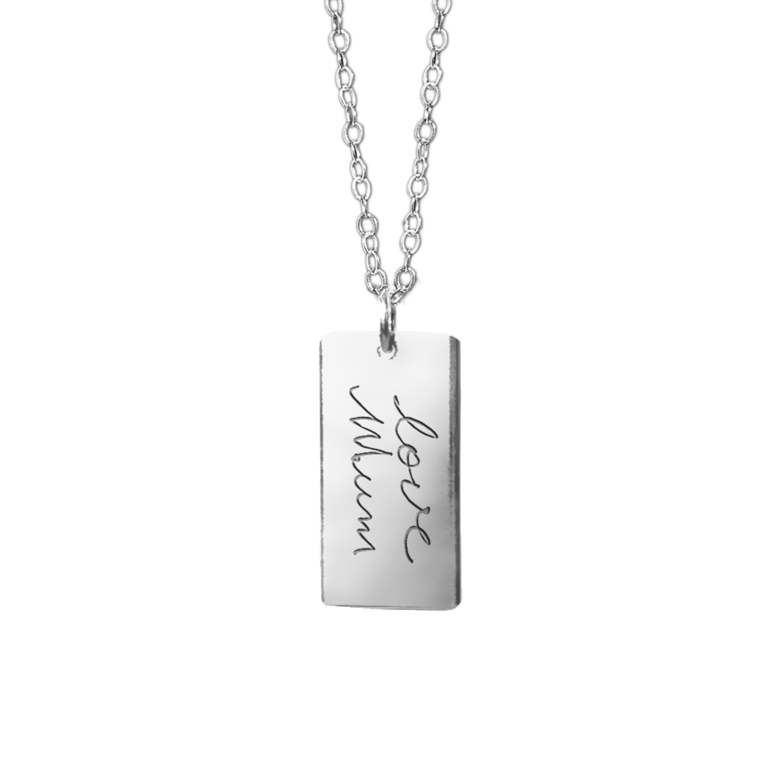 silver custom handwriting jewellery- keepsake jewellery- april child