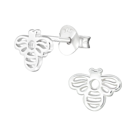 silver bee studs made from sterling silver | april child australia