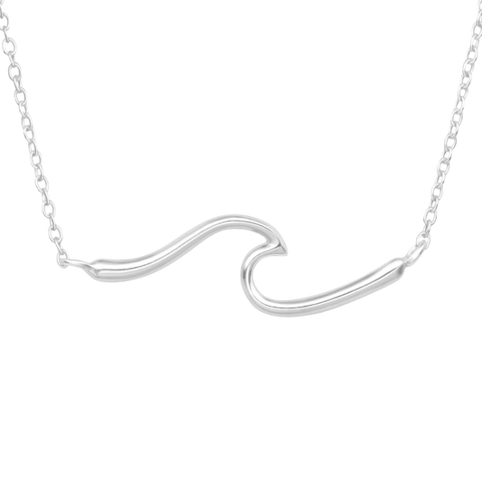 sterling silver wave necklace | April child australia