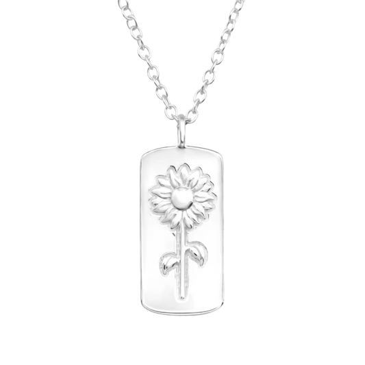 Sterling silver sunflower necklace | april child australia