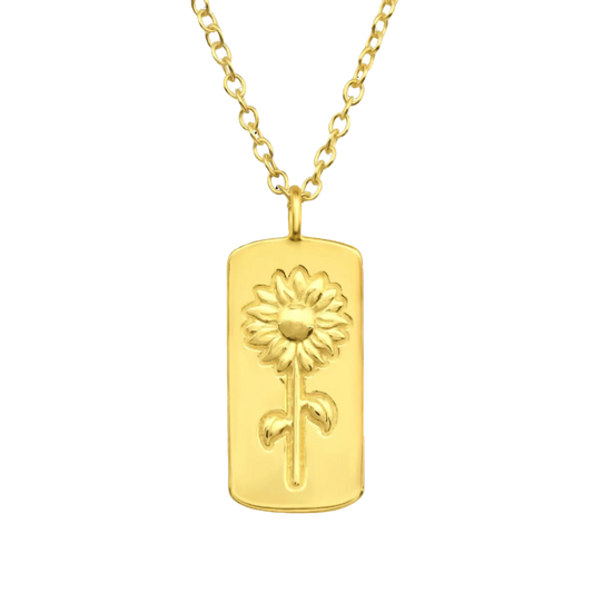 Gold Sterling silver sunflower necklace | April Child Australia