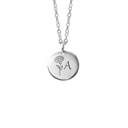 'Initial Botanica' Birth Month Flowers and Initial Necklaces