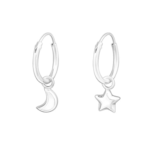 Moon and stars hoops/ sleepers