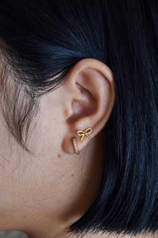 Gold plated sterling silver bow studs