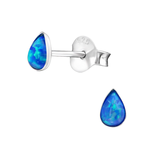 Pacific Blue teardrop studs