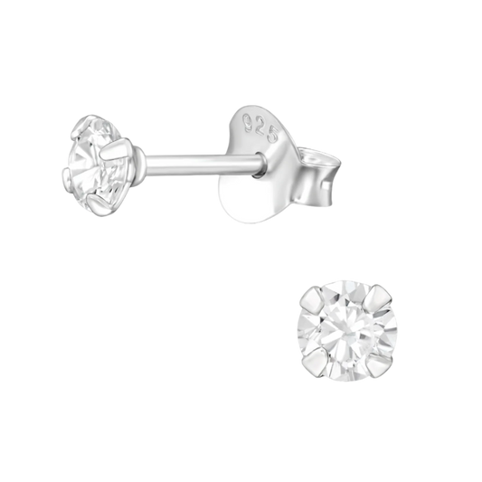 cz crystal stud earrings, sterling silver earrings from April Child Australia