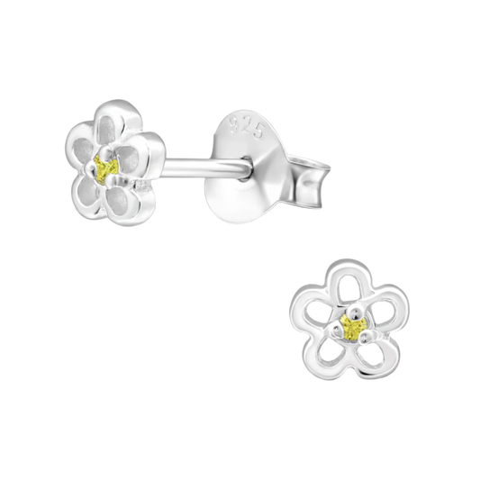 CZ crystal flower made from sterling flower by April Child