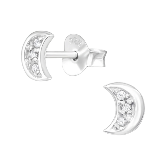 CZ crystal small studs made from sterling silver by April Child