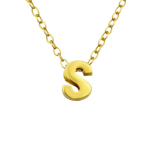 Gold S initial necklace