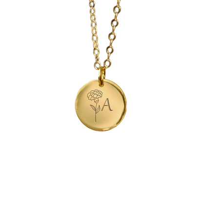 'Initial Botanica' Birth Month Flowers and Initial Necklaces