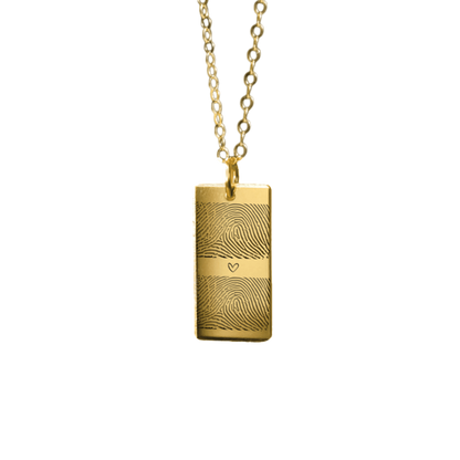 gold custom fingerprint necklace- duo fingerprint necklace for couples- keepsake jewellery- april child
