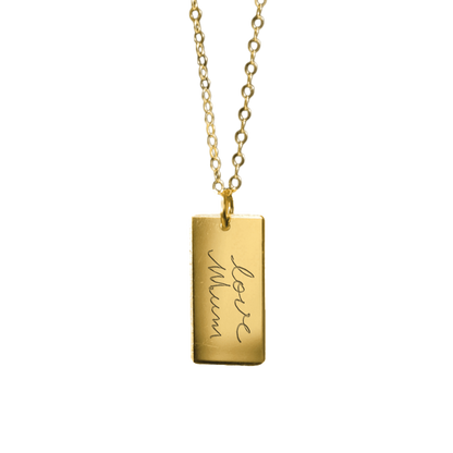 gold Custom handwriting jewellery- keepsake jewellery- april child
