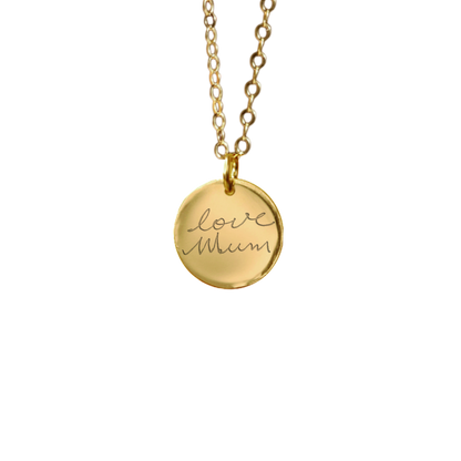 Round 'Written For You' Handwriting Necklace