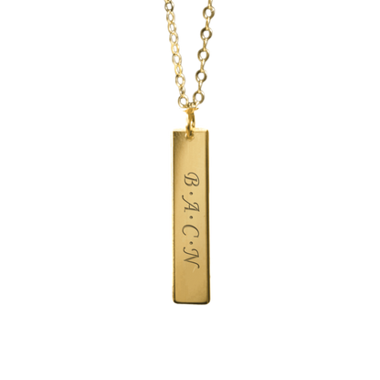 gold bar custom name necklace- custom initial necklace- april child