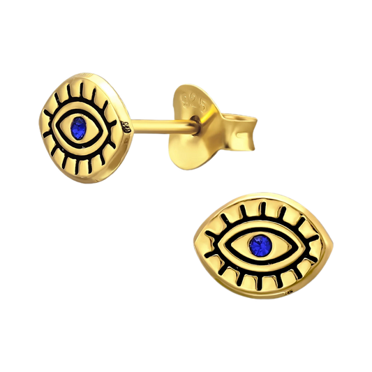 Gold Evil eyes studs