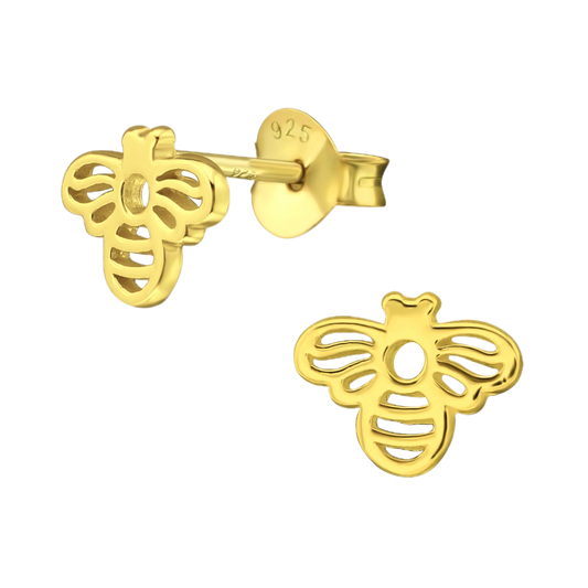 Gold bee happy studs