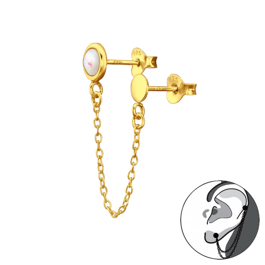 Gold Bubbly double earrings- 1 PIECE