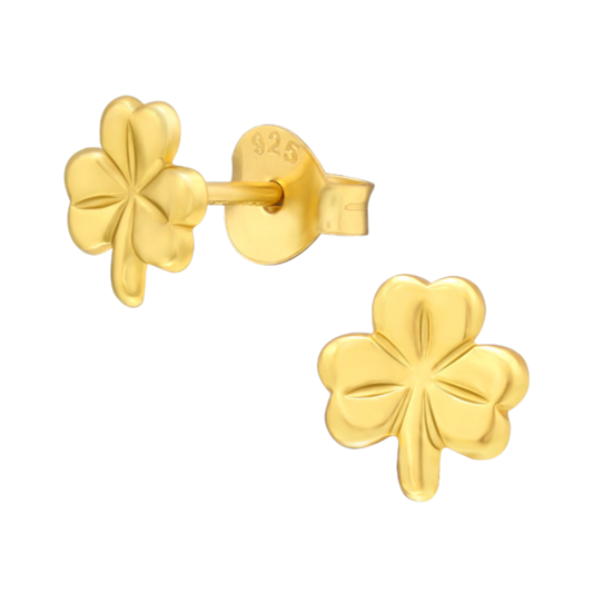 Gold clover studs