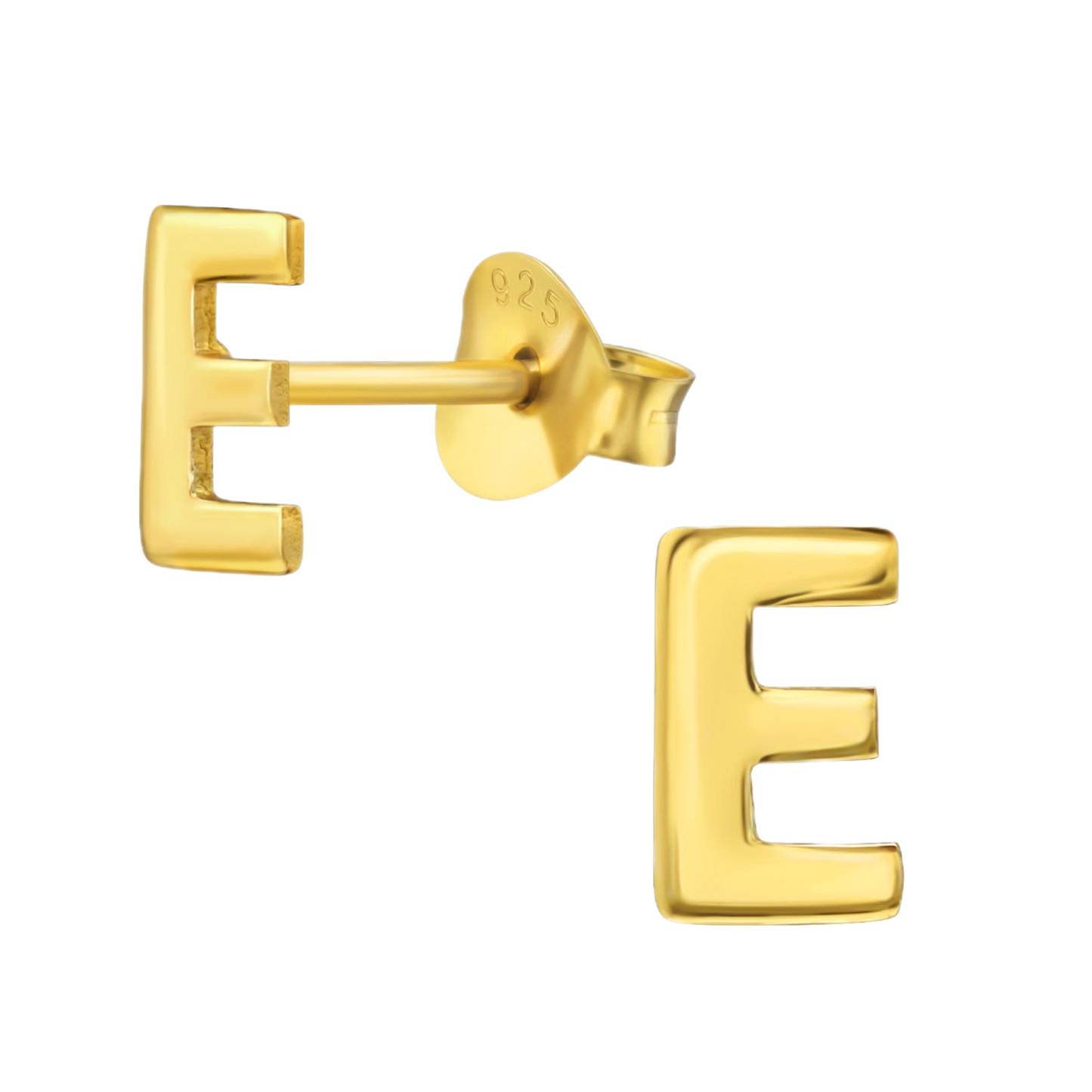 Gold E initial studs