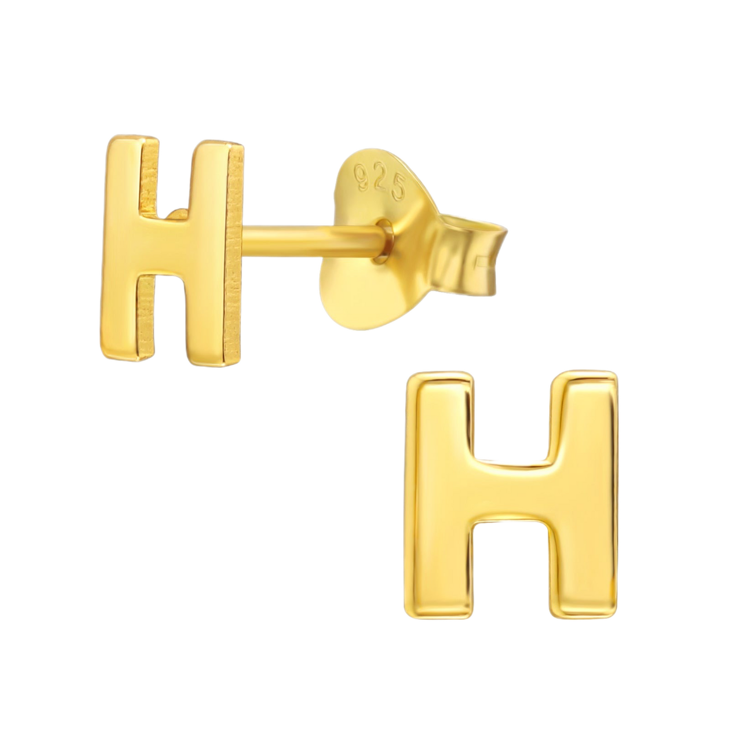 Gold H initial studs