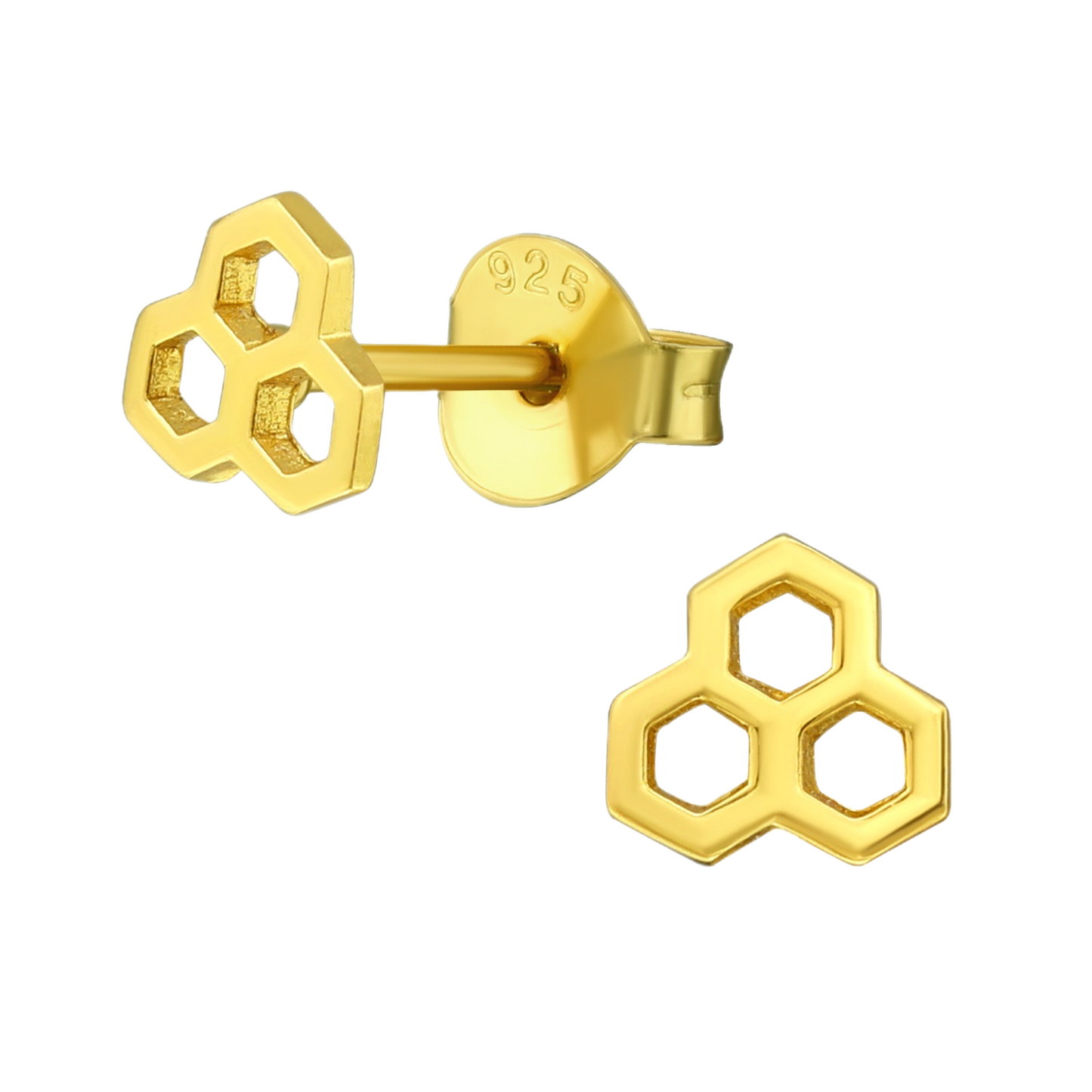 Gold Honeycomb studs