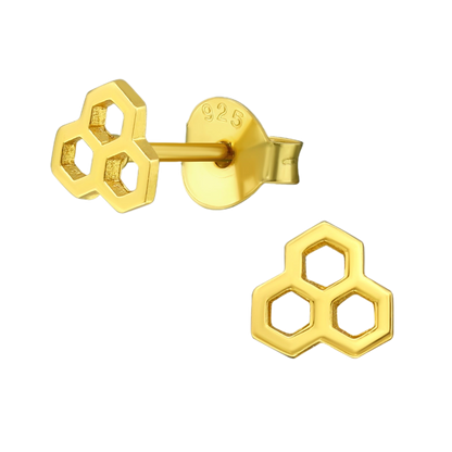 Gold Honeycomb studs