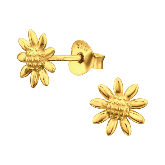 Gold sunflower studs