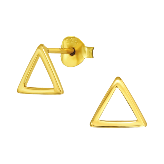 Gold triangle studs