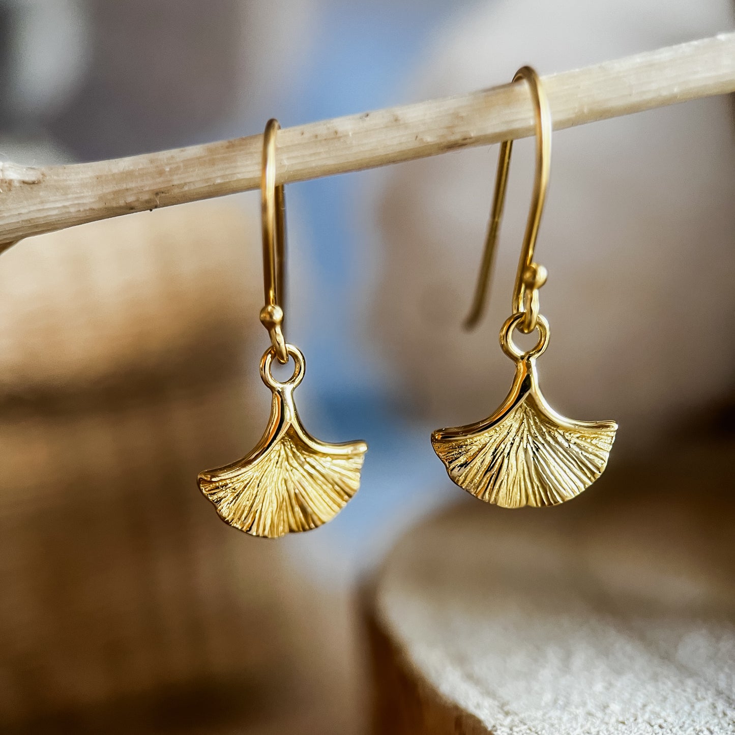 Gold petal dangles