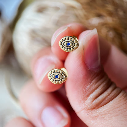 Gold Evil eyes studs