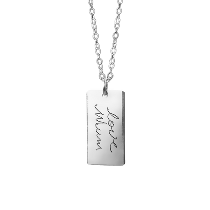 silver custom handwriting jewellery- keepsake jewellery- april child