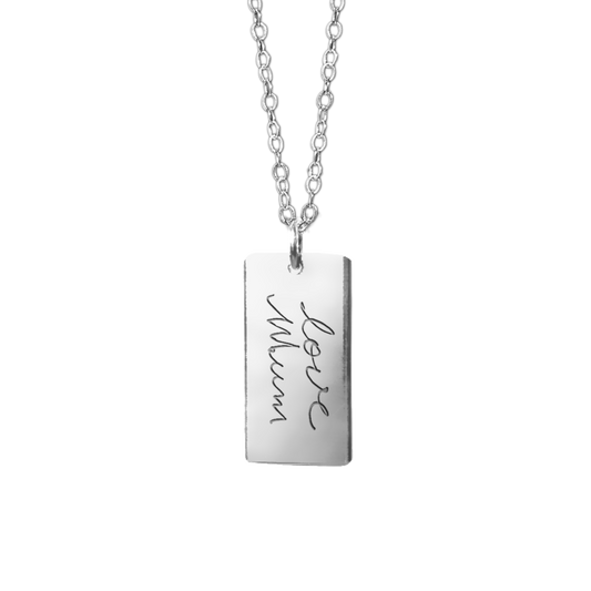 silver custom handwriting jewellery- keepsake jewellery- april child