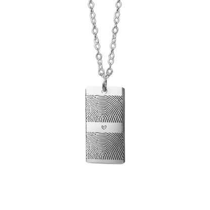 silver custom fingerprint necklace- duo fingerprint necklace for couples- keepsake jewellery- april child